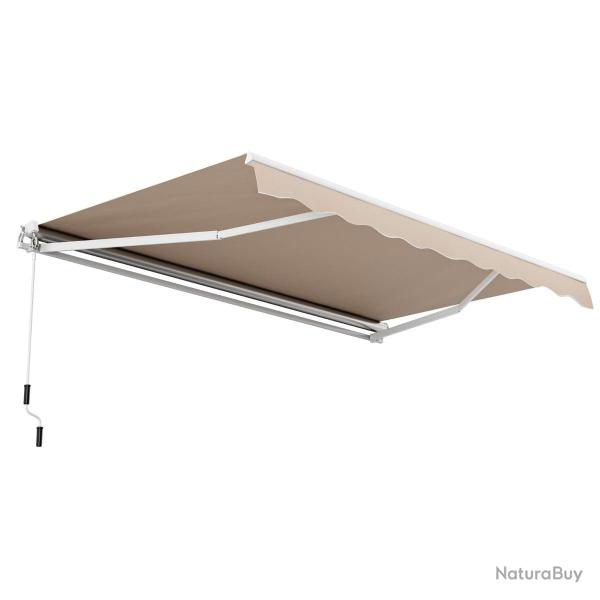 Store banne � manivelle 4 x 2,5 m auvent r�glable en polyester structure en aluminium robuste desig