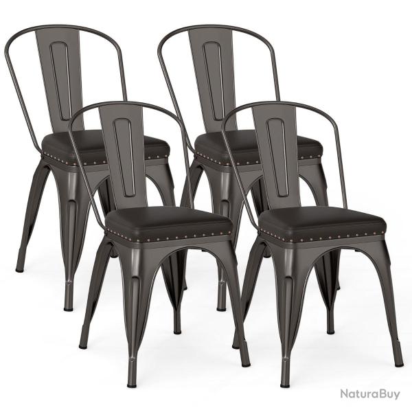 lot de 4 chaises de salle � manger empilables 53 x 44 x 84 cm confort optimal dossier amovible styl