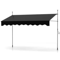 Store banne manuel r&eacute;tractable r&eacute;glable 300 x 120 x 210-300 cm protection solaire ambiance cosy en
