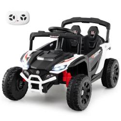 Voiture &eacute;lectrique &agrave; chevaucher 90 x 58 x 54 cm avec t&eacute;l&eacute;commande 3 vitesses ambiance aventure en P