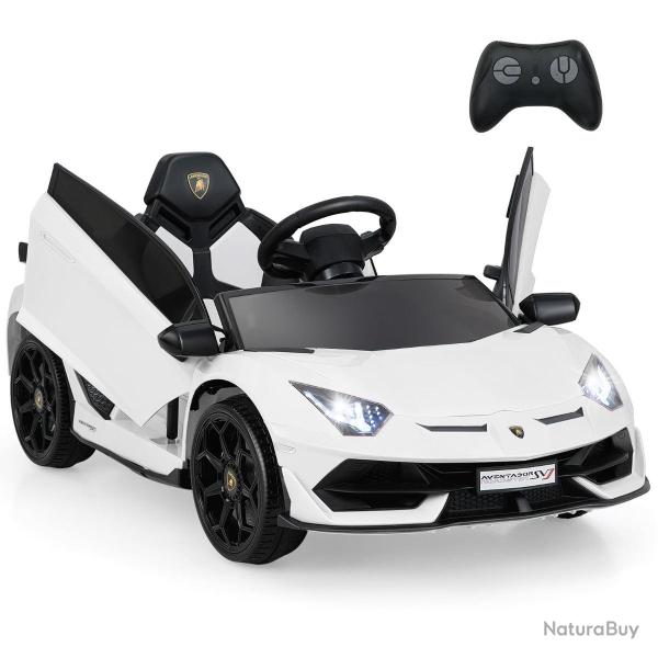 Voiture �lectrique enfant 107 x 64 x 46 cm t�l�commande 3 � 5 km/h design contemporain en PP blanc