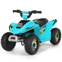 Quad buggy &eacute;lectrique pour enfant 73 x 40 x 44,5 cm marche avant/arri&egrave;re design moderne en PP bleu