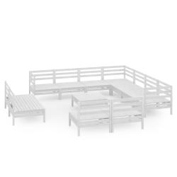 Salon de jardin meuble d'ext&eacute;rieur ensemble de mobilier 12 pi&egrave;ces bois de pin massif blanc 02_00157