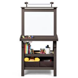 Chevalet 3 en 1 pour enfants 59 x 50 x 117 cm avec accessoires artistiques rangement pratique en MD