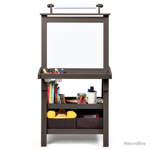 Chevalet 3 en 1 pour enfants 59 x 50 x 117 cm avec accessoires artistiques rangement pratique en MD