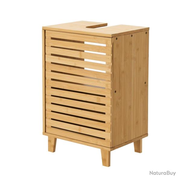 Meuble sous lavabo salle de bain rangement design Iveland bambou 60 x 40 x 30 cm naturel 03_0009980