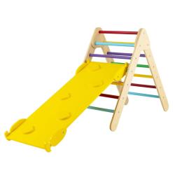 Ensemble d'escalade triangle 86,5 x 48 x 73,5 cm rampe ajustable pour grimper et glisser en bois mu