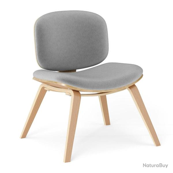 Chaise fauteuil lounge sans accoudoirs 65 x 60 x 76 cm confort ergonomique design moderne en bois c