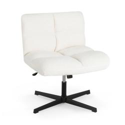 Chaise de bureau &agrave; pieds crois&eacute;s 73 x 64 x 78-92 cm assise large r&eacute;glable 360&deg; design contemporain