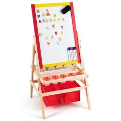 Chevalet 3 en 1 pour enfants avec rouleau de papier 52,5 x 51,5 x 106,5 cm ambiance &eacute;ducative desig