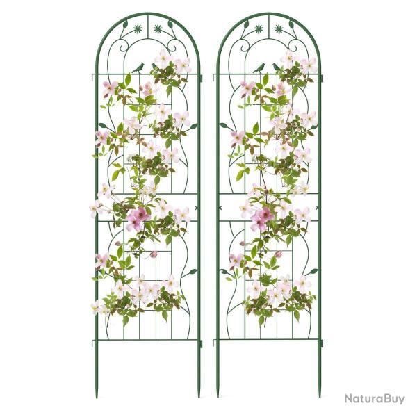 Lot de 2 treillis de jardin en m�tal 180 x 50 cm support antirouille pour plantes grimpantes style