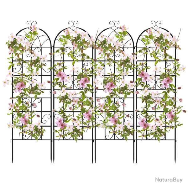 Lot de 4 treillis de jardin en m�tal 180 x 50 cm pour plantes grimpantes d�coration ext�rieure en m