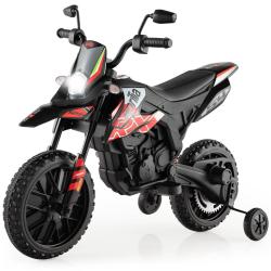 Moto &eacute;lectrique 106,5 x 56 x 80 cm pour enfants 3 &agrave; 8 ans avec musique et lumi&egrave;re design en PP noir