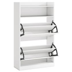 Meuble &agrave; chaussures mince avec 2 tiroirs abattants 60 x 24 x 102 cm gain de place design moderne en