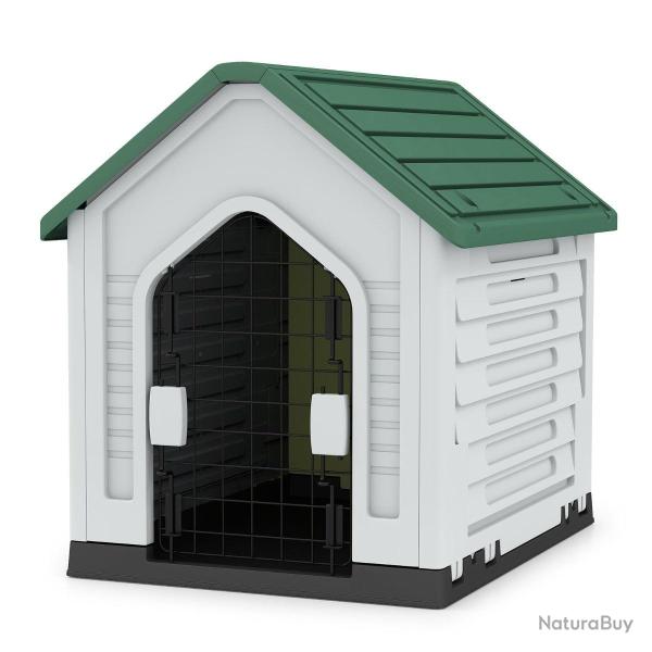 Niche en plastique pour chien 66,5 x 52 x 60 cm abri s�curis� avec ventilation toit inclin� en PP v
