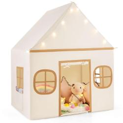 Tente de jeu pour enfants 120 x 101 x 143 cm avec syst&egrave;me d'&eacute;toiles lumineuses ambiance cosy en cot