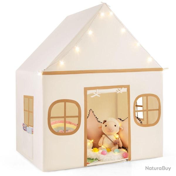 Tente de jeu pour enfants 120 x 101 x 143 cm avec syst�me d'�toiles lumineuses ambiance cosy en cot