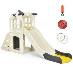 Toboggan multifonction 189,5 x 83 x 98 cm glisse en douceur et s&eacute;curis&eacute; ambiance ludique en PEHD mu
