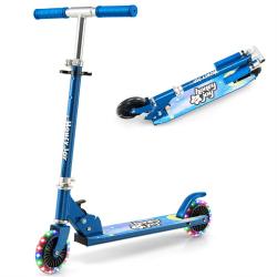 Trottinette enfant pliable 66 x 33 x 80 cm avec roues clignotantes design portable en alliage d'alu