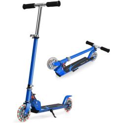 Trottinette enfant 2 roues pliable 70 x 31 x 63-86,5 cm frein &agrave; friction design lumineux en alumini