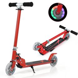 trottinette enfant pliable hauteur r&eacute;glable 63-86,5 cm frein efficace design rouge 20_0014590