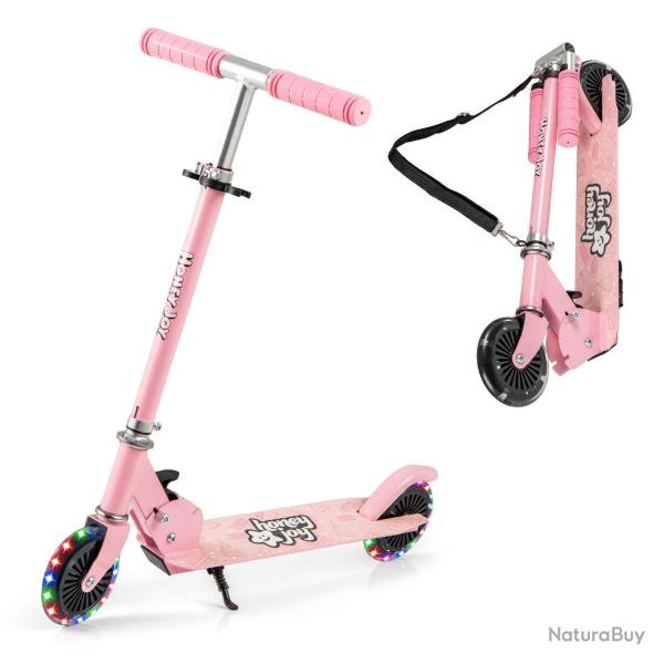 Trottinette pliable enfant 68 x 10,5 x 78 cm s�curit� renforc�e design ludique sangle de transport