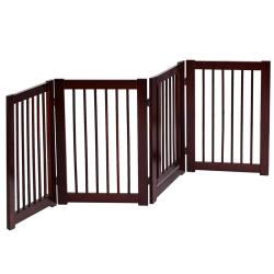 Barri&egrave;re de s&eacute;curit&eacute; pliable 203 x 1,8 x 76 cm protection efficace structure contemporaine en bois