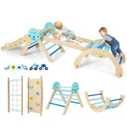 Lot de 1 cadre d'escalade pliable 281 x 66 x 58,5 cm s&eacute;curit&eacute; optimale design bleu 20_0016122