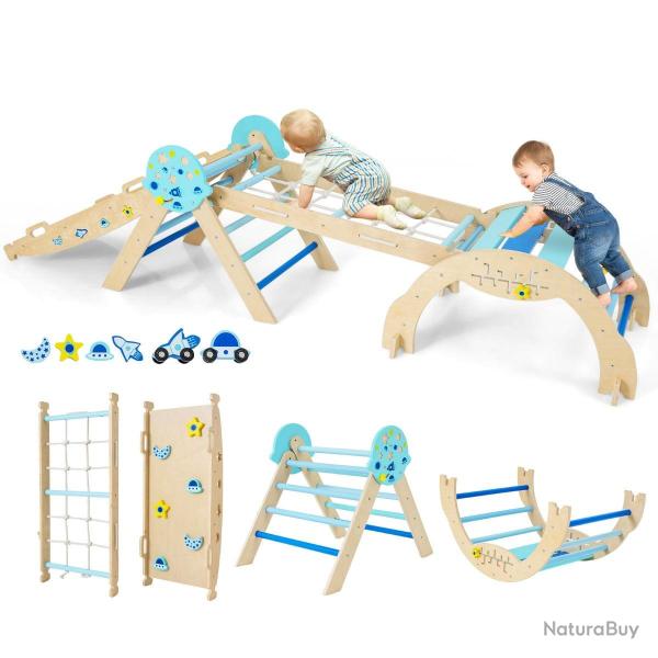 Lot de 1 cadre d'escalade pliable 281 x 66 x 58,5 cm s�curit� optimale design bleu 20_0016122