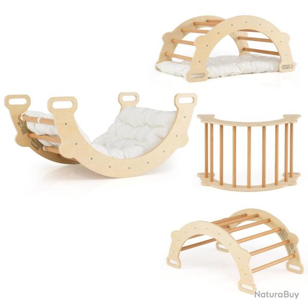 Arche d'escalade 3 en 1 pour enfants 81 x 50,5 x 38 cm avec coussin amovible s�curit� renforc�e amb