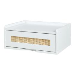 &Eacute;tag&egrave;re design intemporel salon chambre meuble de rangement murale 40 x 30 x 17 cm blanc aspect rot