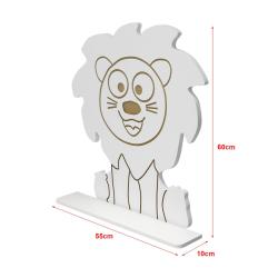 &Eacute;tag&egrave;re design intemporel salon chambre meuble de rangement murale pour enfant forme lion 60 x 55 x