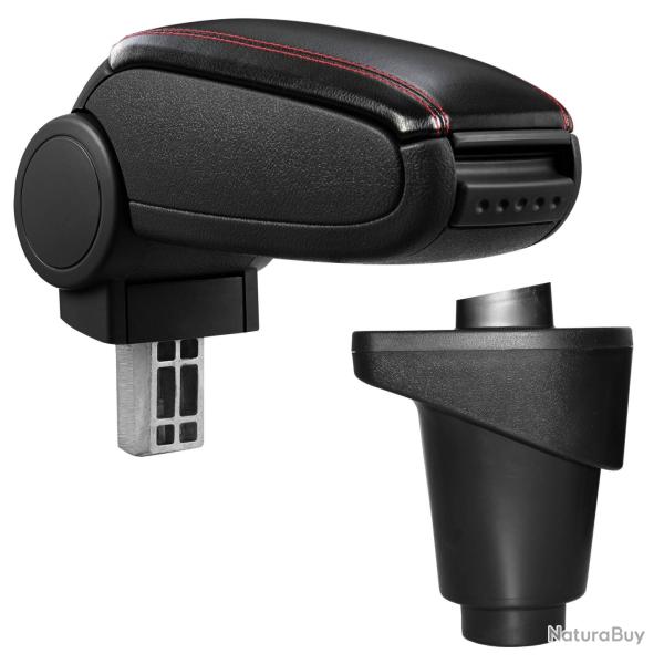 Accoudoir central pour Fiat 500L - avec compartiment - rembourr� - cuir-synth�tique - noir avec des