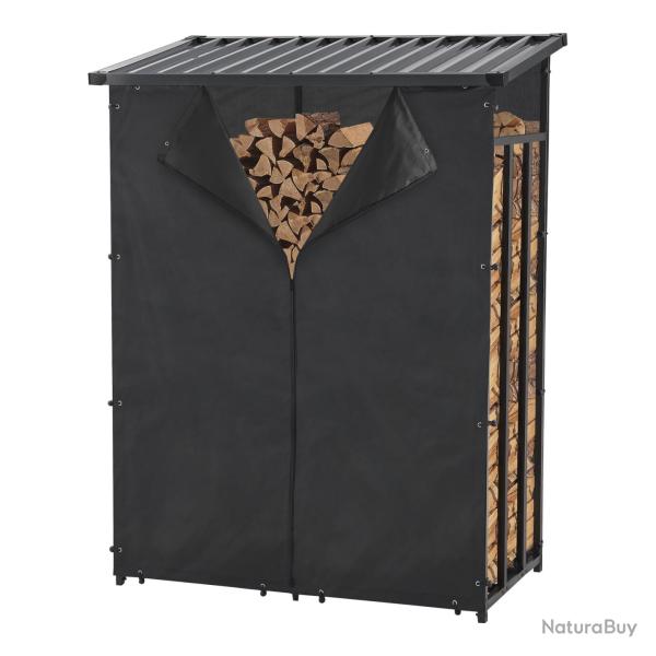 Abri-b�ches couvert avec housse de protection support bois de chauffage range-b�ches couvert acier