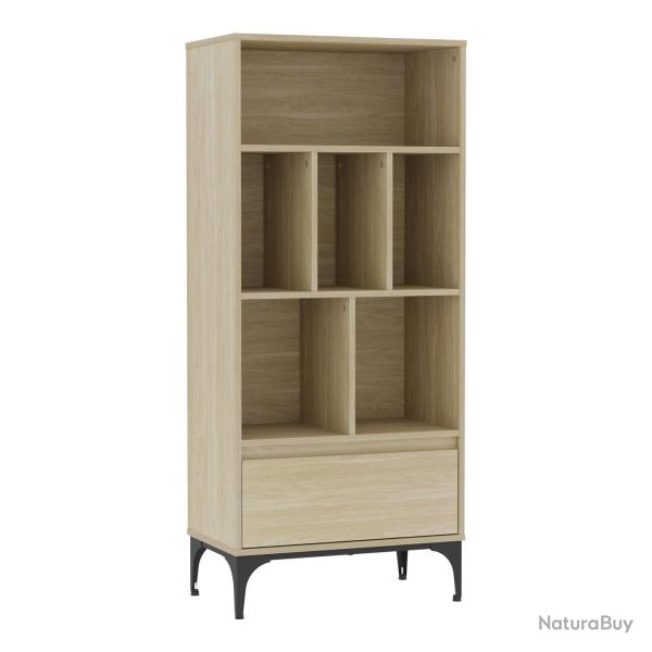 Biblioth�que 137 x 60 x 35 cm effet ch�ne clair 03_0008989
