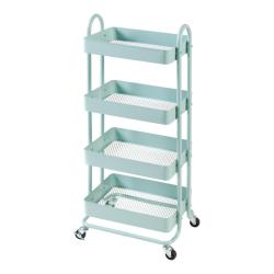 Chariot de service desserte cuisine salon meuble de rangement &agrave; 4 paniers acier 104 x 46 x 35 cm ve