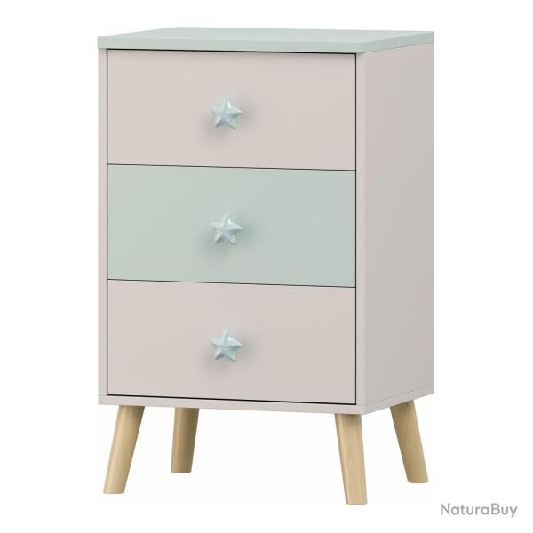 Commode meuble de rangement pratique entr�e salon chambre pour enfants 62 x 38 x 30 cm blanc vert m