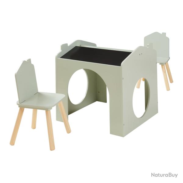 Ensemble de table de dessin et 2 chaises pour enfants vert menthe 03_0009446