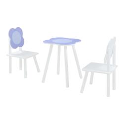 Ensemble de table et 2 chaises pour enfants blanc violet 03_0009453