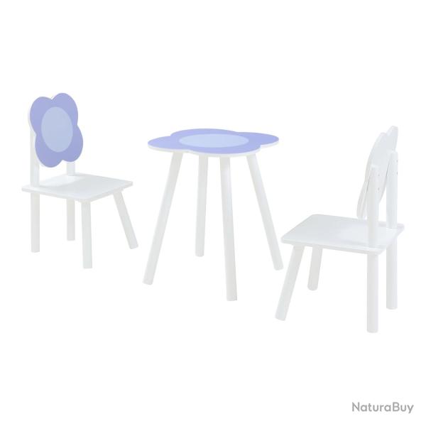 Ensemble de table et 2 chaises pour enfants blanc violet 03_0009453