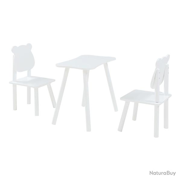 Ensemble de table et 2 chaises pour enfants blanc 03_0009451