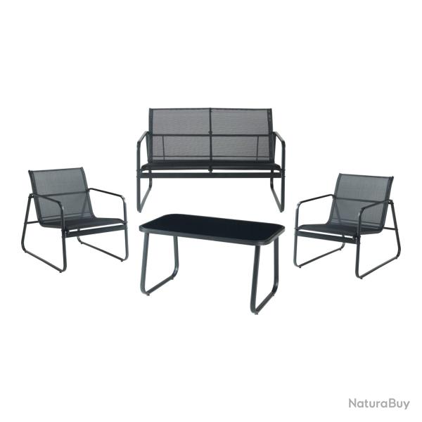 Ensemble de meubles de jardin salon 4 pi�ces acier noir 03_0009421