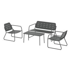 Ensemble de meubles de jardin salon 4 pi&egrave;ces acier gris anthracite 03_0009419