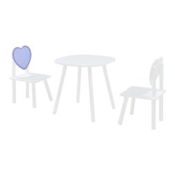 Ensemble de table et 2 chaises pour enfants blanc violet 03_0009452