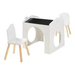 Ensemble de table de dessin et 2 chaises pour enfants blanc 03_0009445
