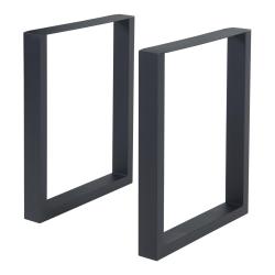 Lot de 2 pieds de table meuble moderne design original DIY acier 72 x 60 cm noir 03_0009681