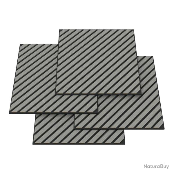 Lot de 8 panneaux acoustiques 2,88 m� � lamelles en diagonale effet ch�ne gris clair 03_0009921