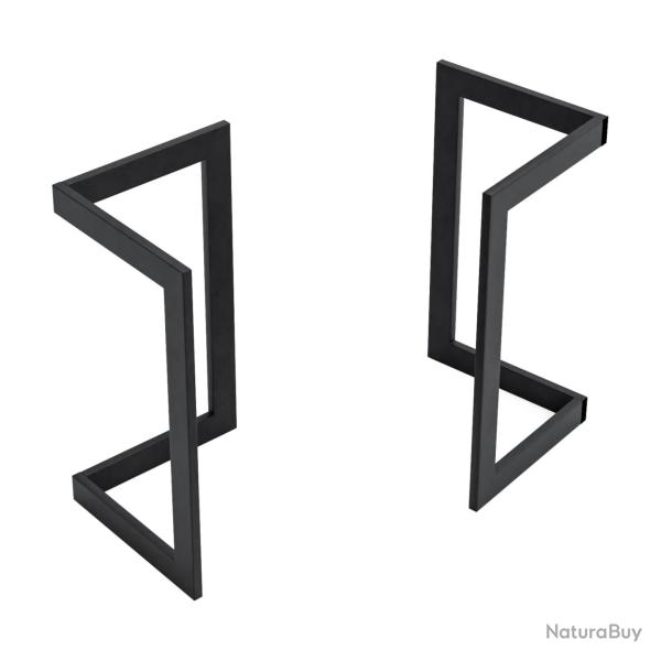 Set de 2 pieds de table 72 x 40 x 39 cm acier noir 03_0010589