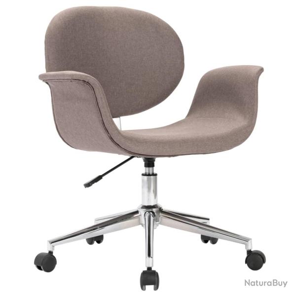 Chaise fauteuil si�ge pivotante de bureau informatique �tude tissu taupe 02_0024179