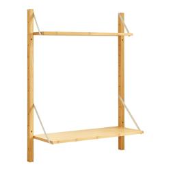 &Eacute;tag&egrave;re design intemporel salon chambre meuble de rangement murale 85 x 65 x 25 cm bambou naturel 0